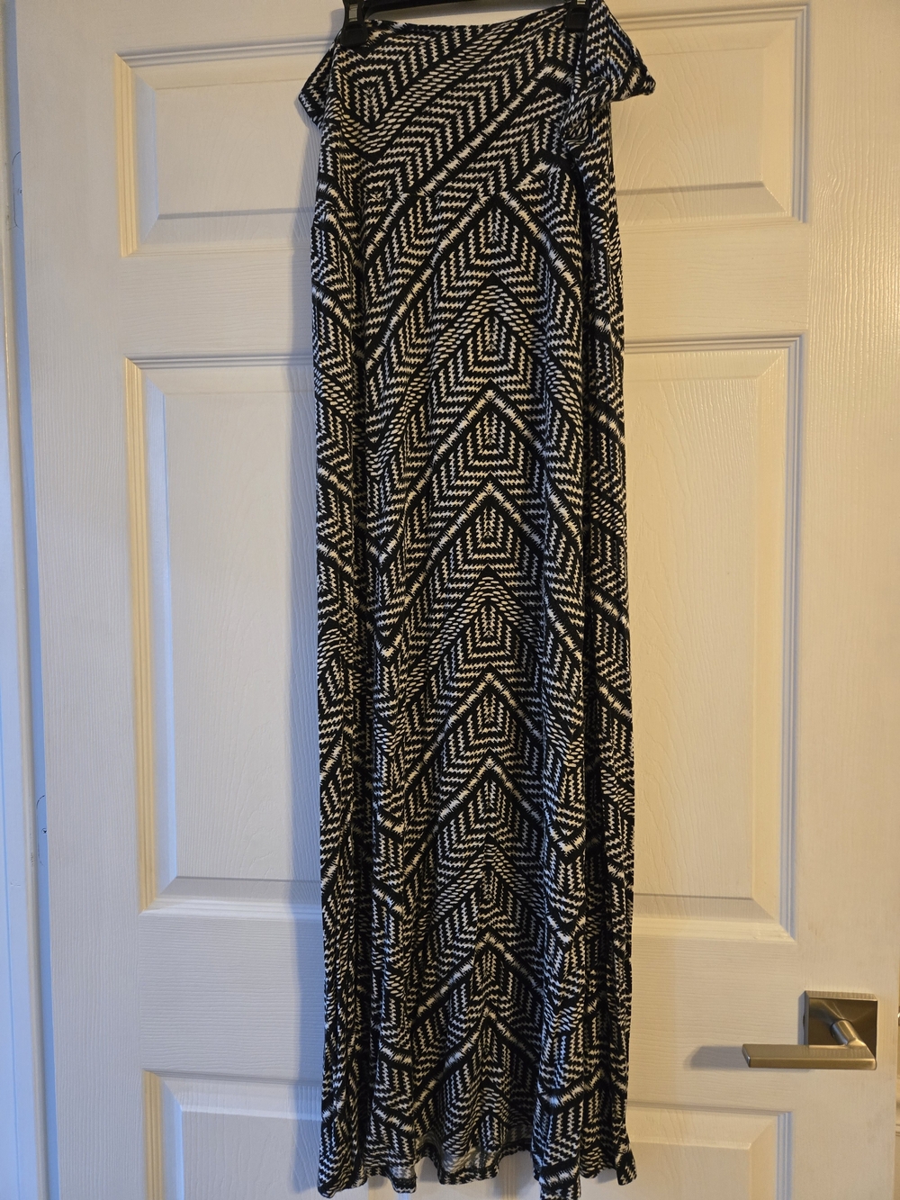 Living Doll Black and White Chevron Maxi Skirt
